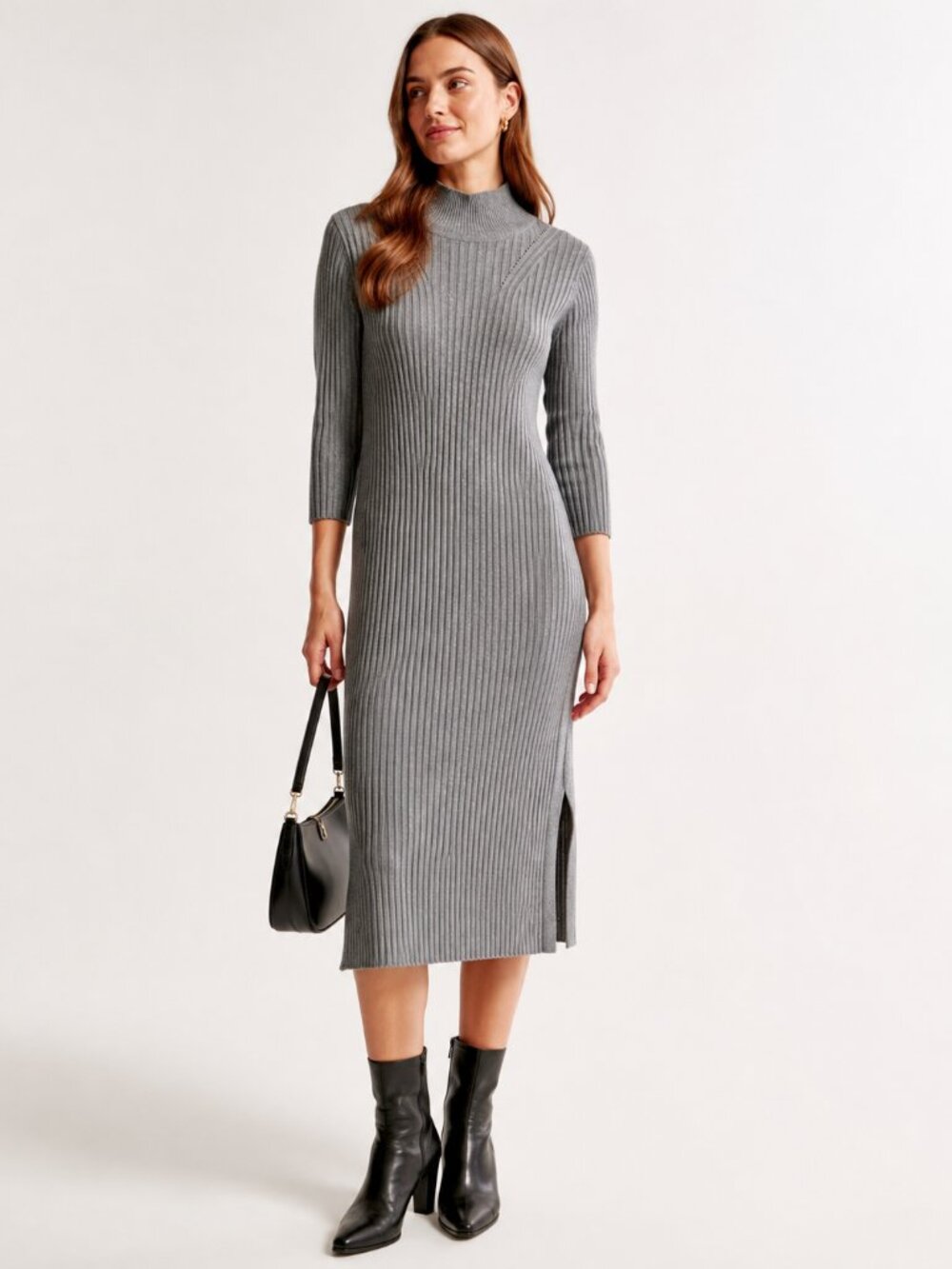 & Other Stories | Dresses | Other Stories Grey Ribbed Knit Sweater Dress Womens Xs Midi Preppy Modest